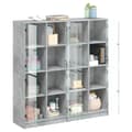 Miniatyrbillede 3 af 11: vidaXL bogreol med låger 136x37x142 cm konstrueret træ betongrå