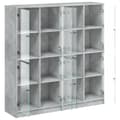 Miniatyrbillede 5 af 11: vidaXL bogreol med låger 136x37x142 cm konstrueret træ betongrå
