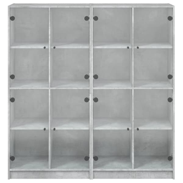 vidaXL bogreol med låger 136x37x142 cm konstrueret træ betongrå
