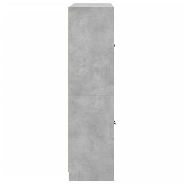 vidaXL Bokhylla med dörrar betonggrå 136x37x142 cm konstruerat trä