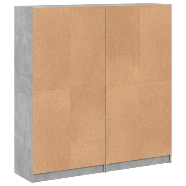 vidaXL bogreol med låger 136x37x142 cm konstrueret træ betongrå