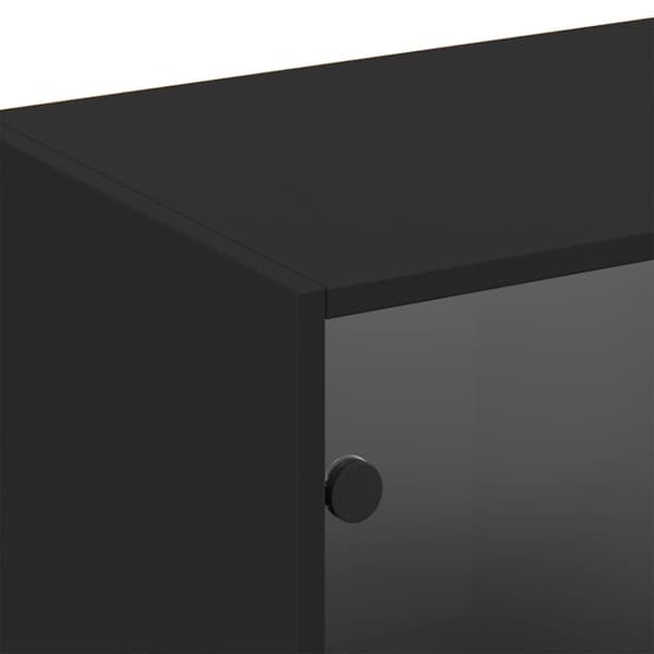 vidaXL bogreol med låger 204x37x75 cm konstrueret træ sort
