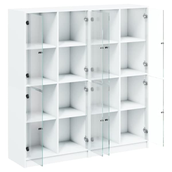 vidaXL bogreol med låger 136x37x142 cm konstrueret træ hvid