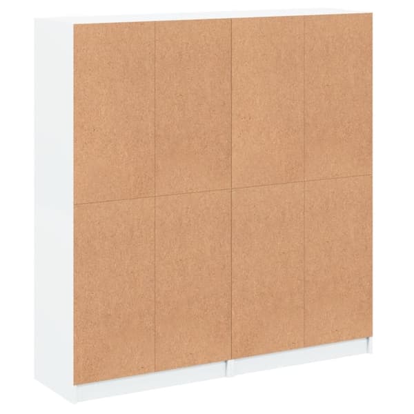 vidaXL bogreol med låger 136x37x142 cm konstrueret træ hvid