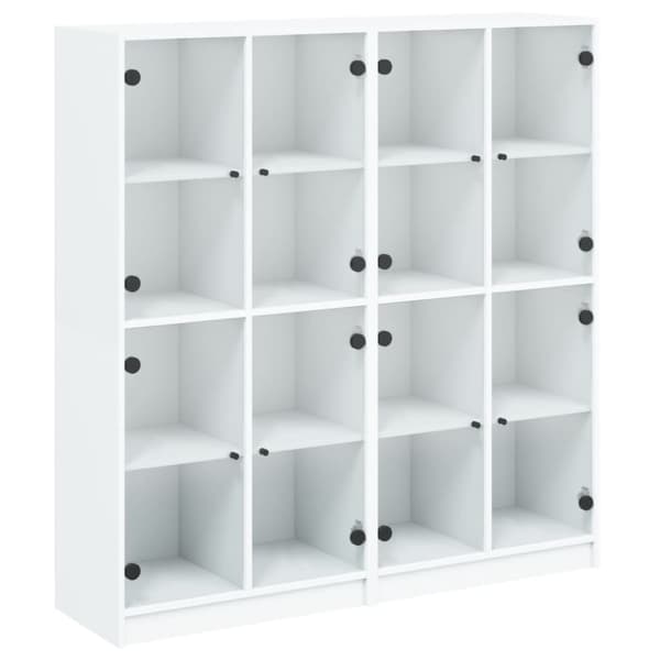 vidaXL bogreol med låger 136x37x142 cm konstrueret træ hvid