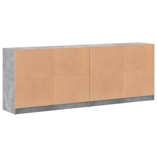 vidaXL bogreol med låger 204x37x75 cm konstrueret træ betongrå