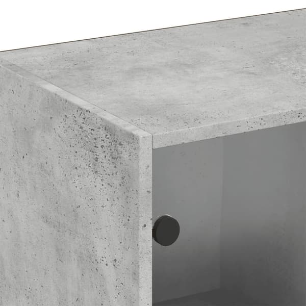 vidaXL bogreol med låger 204x37x75 cm konstrueret træ betongrå