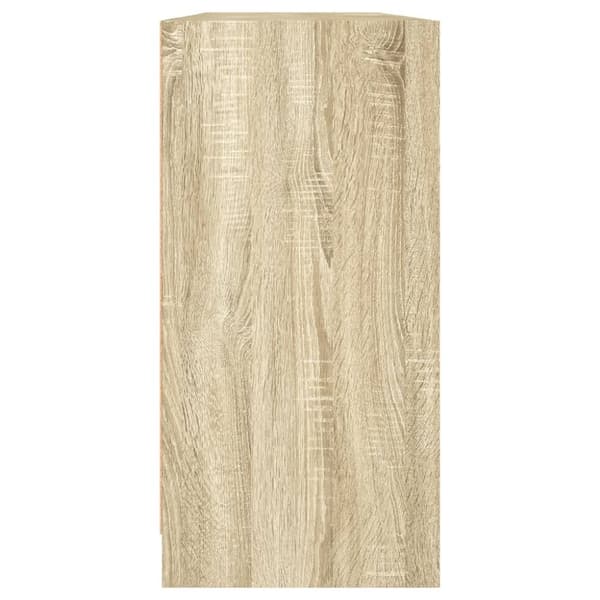 vidaXL bogreol med låger 204x37x75 cm konstrueret træ sonoma-eg