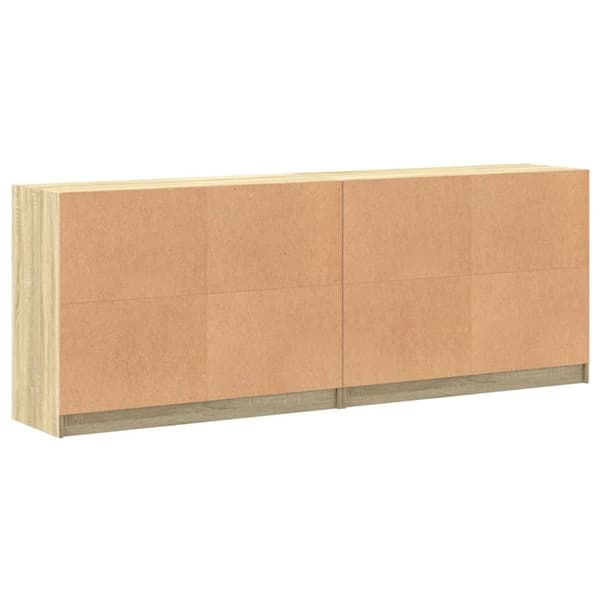 vidaXL bogreol med låger 204x37x75 cm konstrueret træ sonoma-eg