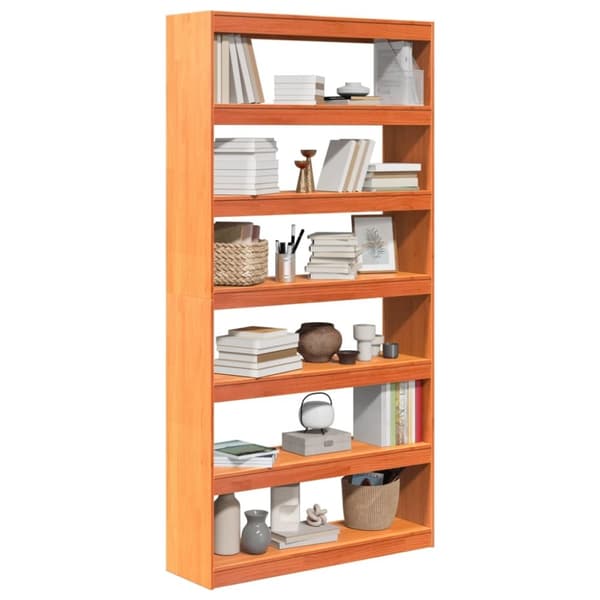 vidaXL bogreol/rumdeler 100x30x199,5 cm massivt fyrretræ