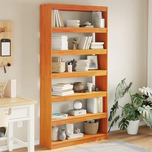 vidaXL bogreol/rumdeler 100x30x199,5 cm massivt fyrretræ