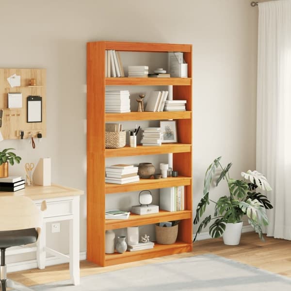 vidaXL bogreol/rumdeler 100x30x199,5 cm massivt fyrretræ