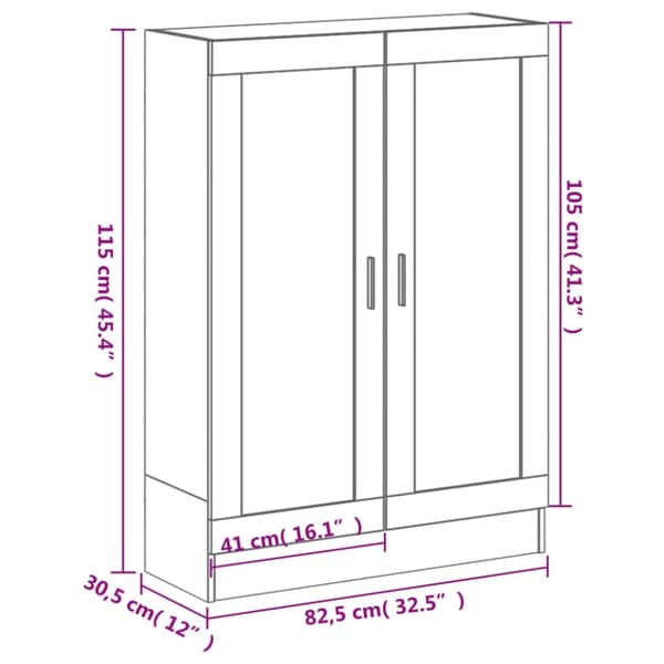 vidaXL bogskab 82,5x30,5x115 cm konstrueret træ røget egetræ