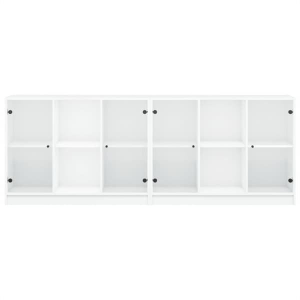 vidaXL bogreol med låger 204x37x75 cm konstrueret træ hvid