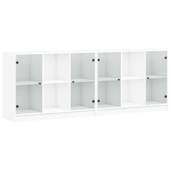 vidaXL bogreol med låger 204x37x75 cm konstrueret træ hvid