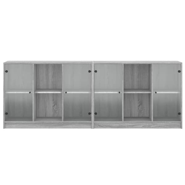 vidaXL bogreol med låger 204x37x75 cm konstrueret træ grå sonoma