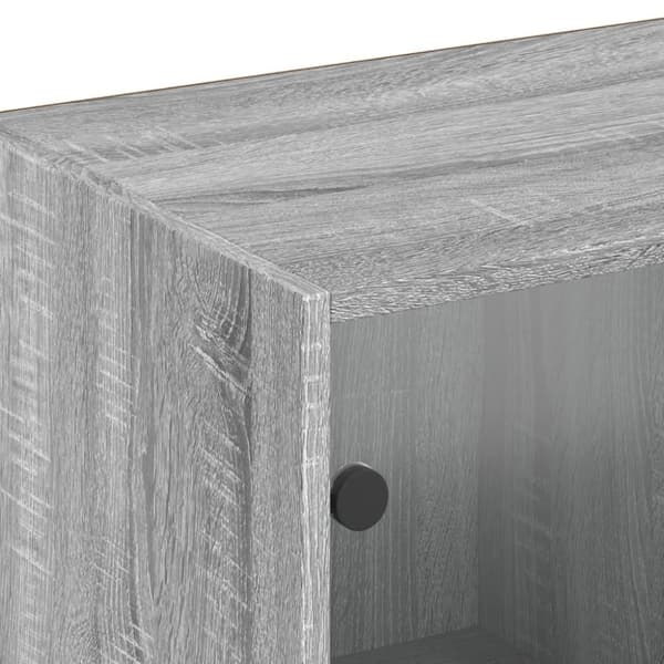 vidaXL bogreol med låger 204x37x75 cm konstrueret træ grå sonoma