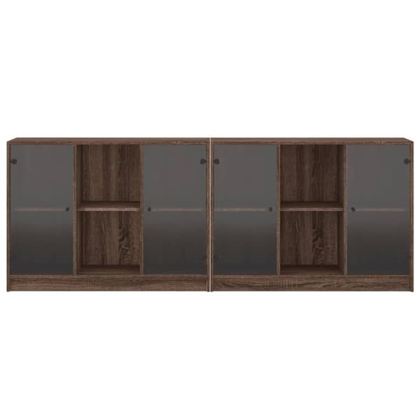 vidaXL bogreol med låger 204x37x75 cm konstrueret træ brunt eg