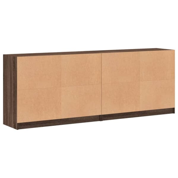 vidaXL bogreol med låger 204x37x75 cm konstrueret træ brunt eg