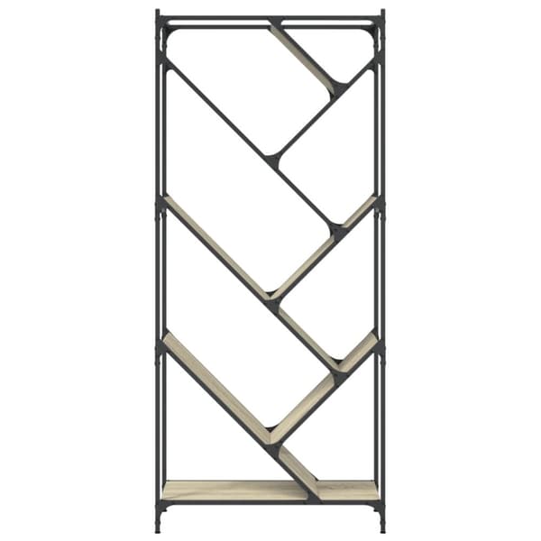 vidaXL bogreol 79x30x180 cm konstrueret træ og metal sonoma-eg