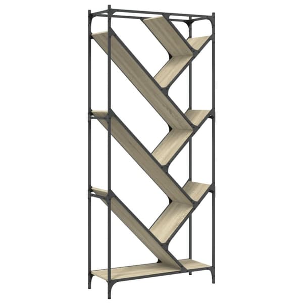 vidaXL bogreol 79x30x180 cm konstrueret træ og metal sonoma-eg