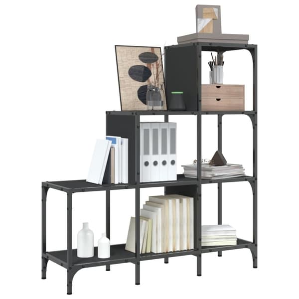 vidaXL bogreol 92x30x102 cm konstrueret træ og metal sort