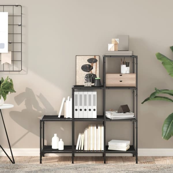 vidaXL bogreol 92x30x102 cm konstrueret træ og metal sort