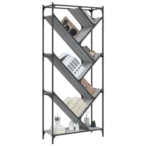 vidaXL bogreol 79x30x180 cm konstrueret træ grå sonoma-eg