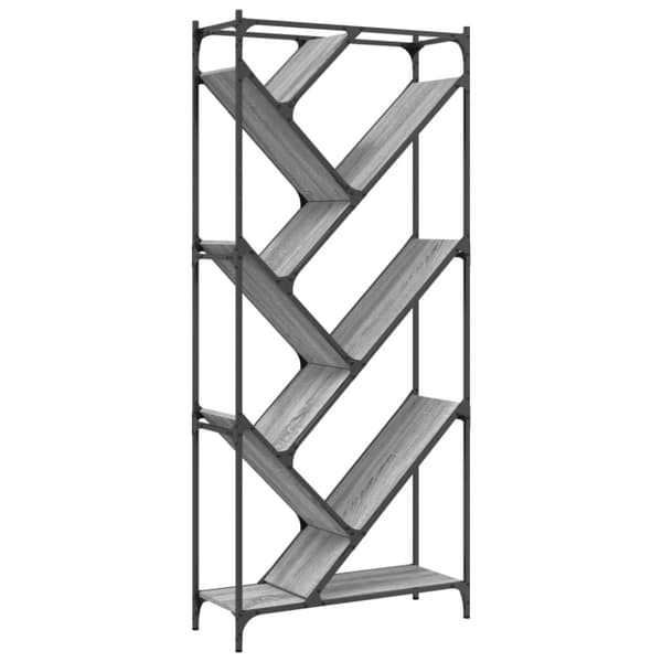 vidaXL bogreol 79x30x180 cm konstrueret træ grå sonoma-eg