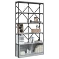Miniatyrbillede 3 af 11: vidaXL bogreol 100x26x180 cm konstrueret træ og metal grå sonoma-eg