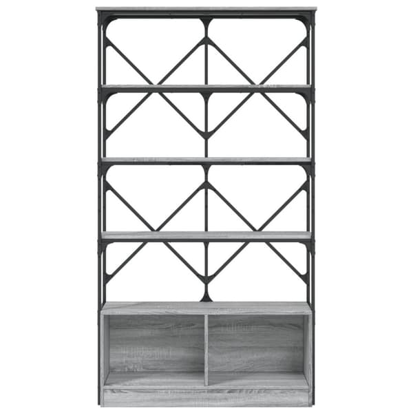 vidaXL bogreol 100x26x180 cm konstrueret træ og metal grå sonoma-eg