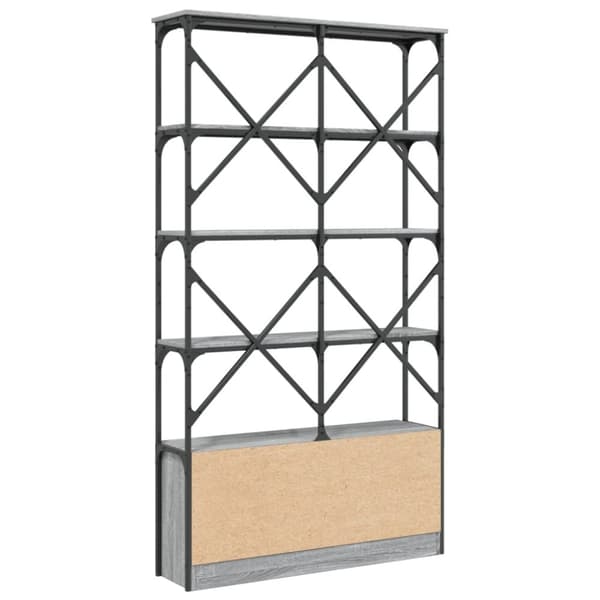 vidaXL bogreol 100x26x180 cm konstrueret træ og metal grå sonoma-eg