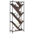 Miniatyrbillede 3 af 11: vidaXL bogreol 79x30x180 cm konstrueret træ og metal brunt eg