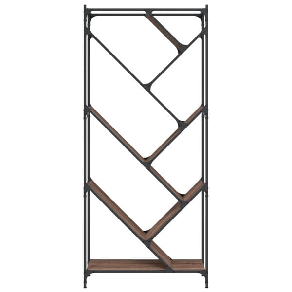vidaXL bogreol 79x30x180 cm konstrueret træ og metal brunt eg