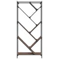 Miniatyrbillede 4 af 11: vidaXL bogreol 79x30x180 cm konstrueret træ og metal brunt eg