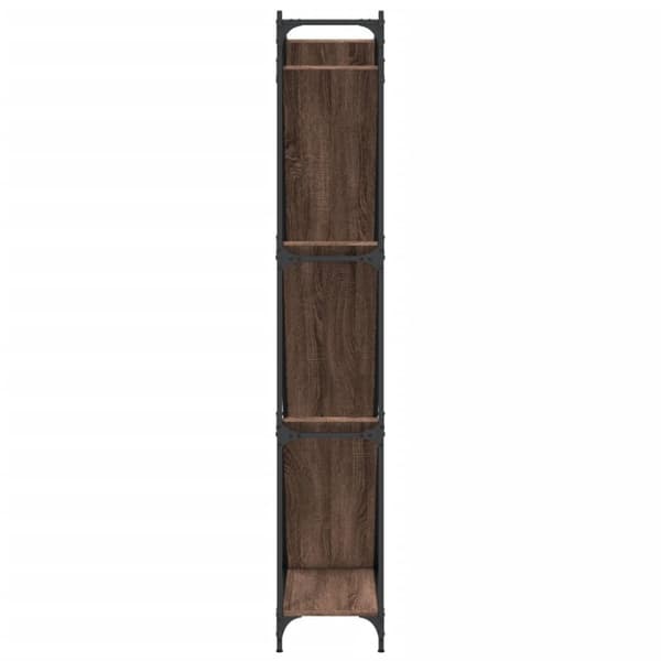 vidaXL bogreol 79x30x180 cm konstrueret træ og metal brunt eg
