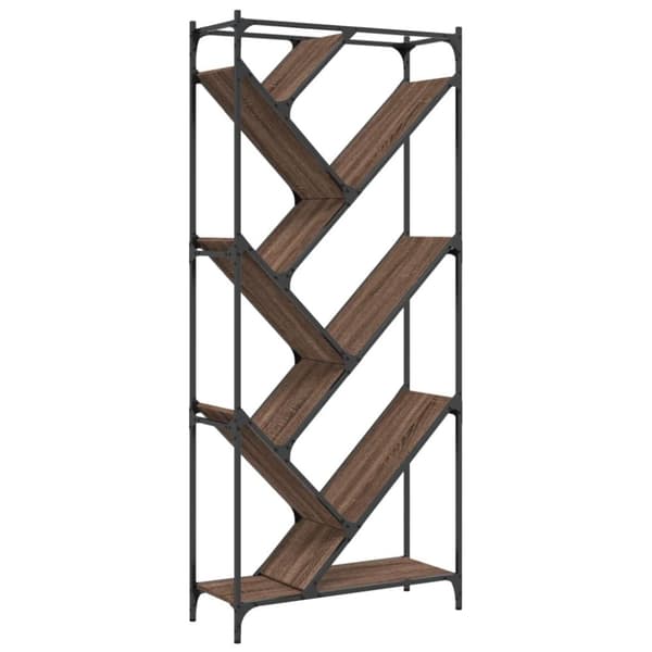 vidaXL bogreol 79x30x180 cm konstrueret træ og metal brunt eg