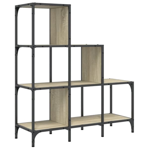 vidaXL bogreol 92x30x102 cm konstrueret træ og metal sonoma-eg
