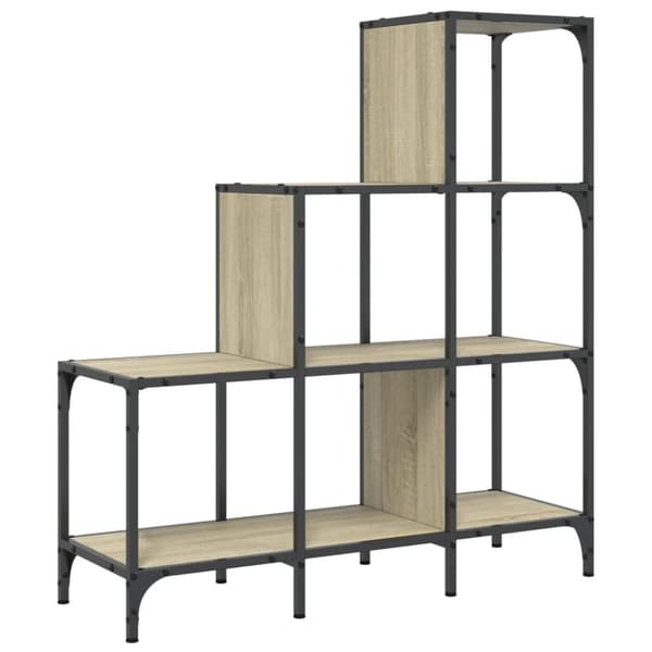 vidaXL bogreol 92x30x102 cm konstrueret træ og metal sonoma-eg