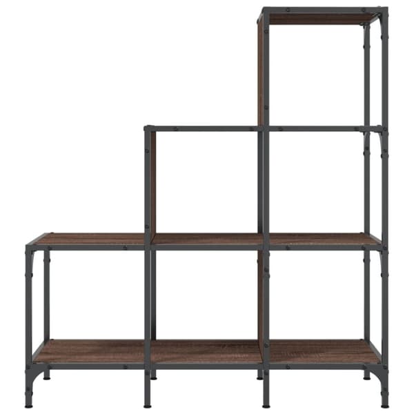 vidaXL bogreol 92x30x102 cm konstrueret træ og metal brunt eg