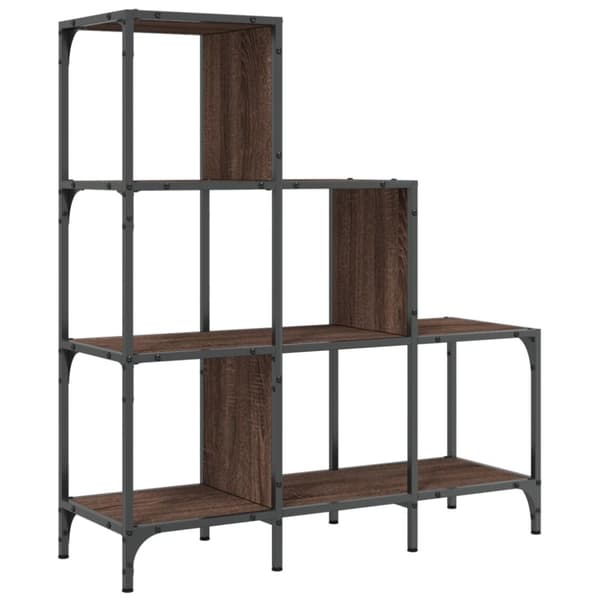 vidaXL bogreol 92x30x102 cm konstrueret træ og metal brunt eg
