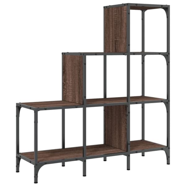 vidaXL bogreol 92x30x102 cm konstrueret træ og metal brunt eg