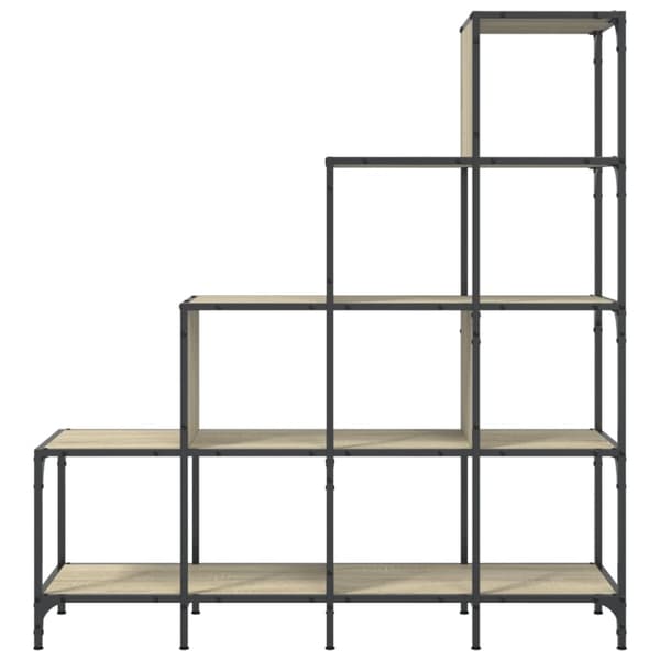 vidaXL bogreol 122x30x132 cm konstrueret træ og metal sonoma-eg