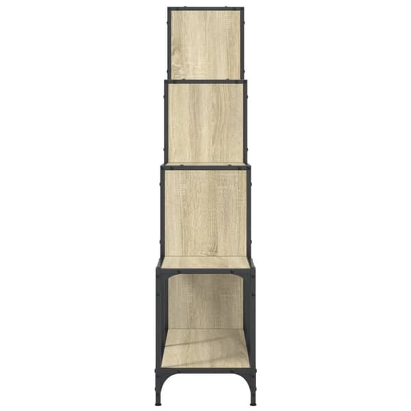 vidaXL bogreol 122x30x132 cm konstrueret træ og metal sonoma-eg