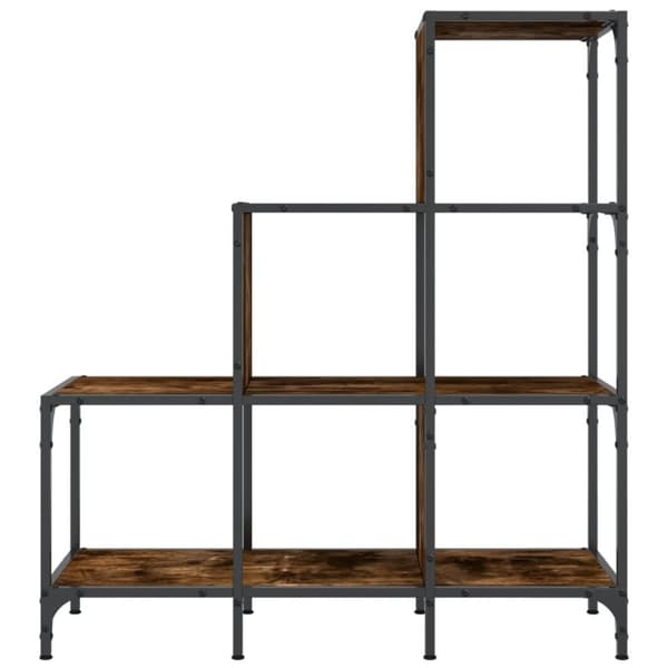 vidaXL bogreol 92x30x102 cm konstrueret træ og metal røget eg