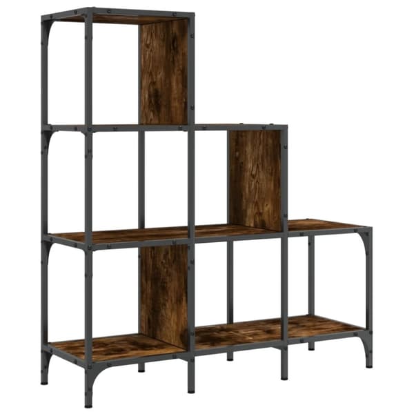 vidaXL bogreol 92x30x102 cm konstrueret træ og metal røget eg