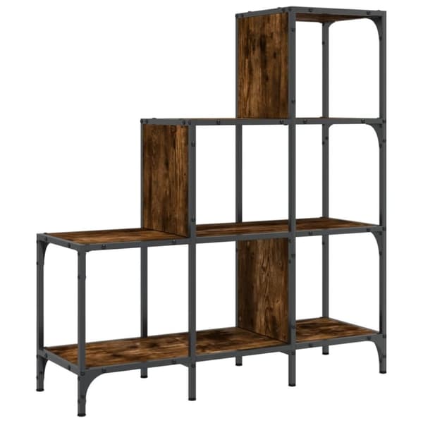 vidaXL bogreol 92x30x102 cm konstrueret træ og metal røget eg