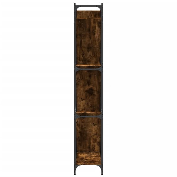 vidaXL Bokhylla rökfärgad ek 79x30x180 cm konstruerat trä och metall