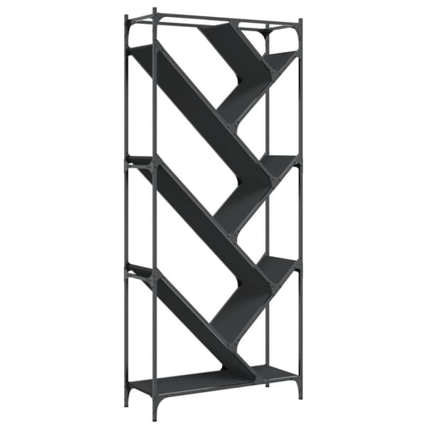 vidaXL bogreol 79x30x180 cm konstrueret træ og metal sort