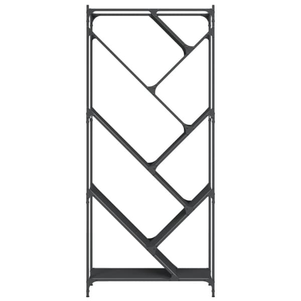 vidaXL Bokhylla svart 79x30x180 cm konstruerat trä och metall